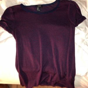 Forever 21 striped tight fitting t shirt